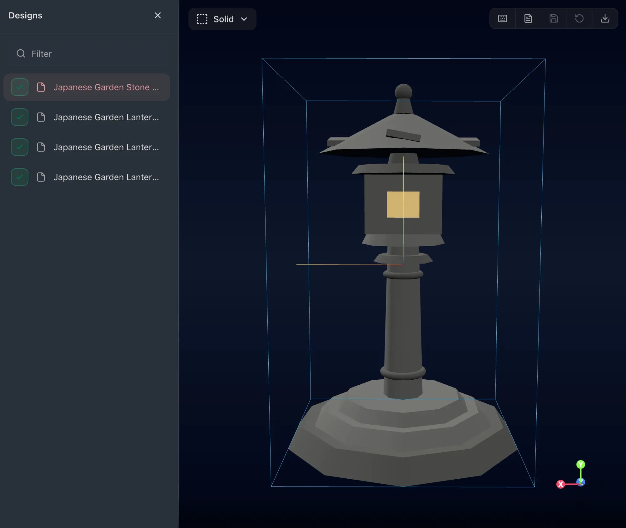 Ascoor showing a first generated 3D model draft in the browser